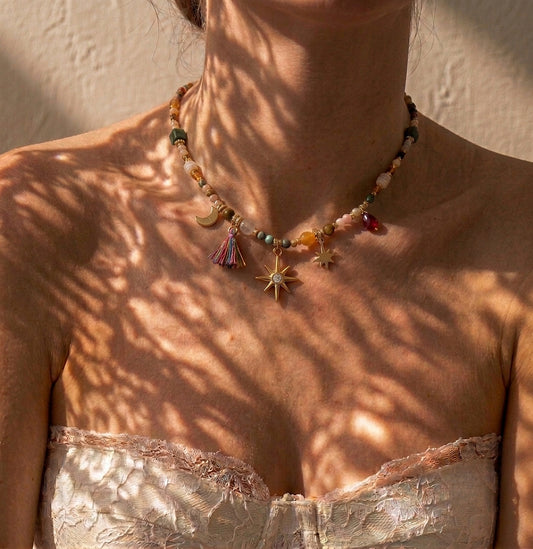 Colliers chic et tendance，Bijoux fantaisie，Idées cadeaux femme，collier en pierres naturelles